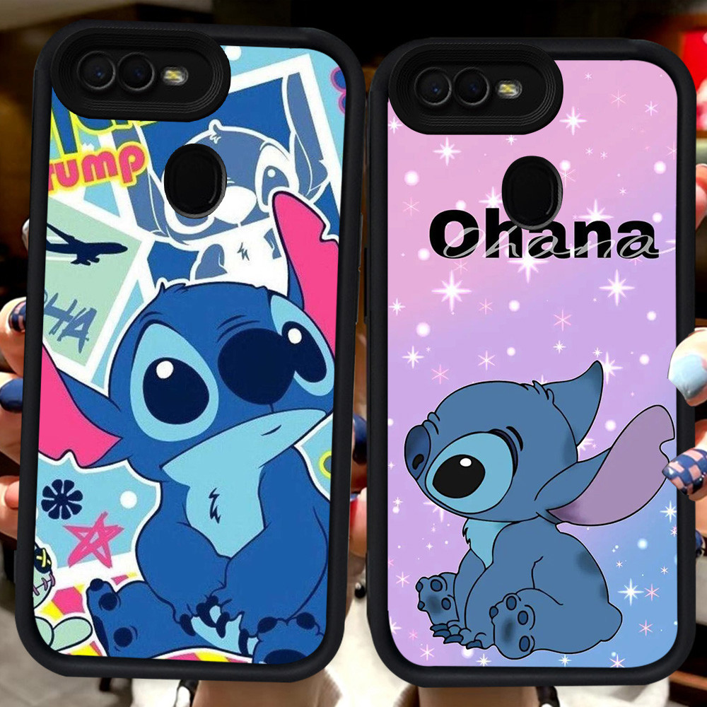 Hitam Casing untuk OPPO A5 A11K F9 F7 A1K A3S A7 A12E A12 F5 A12s A5S Pro H111 Cute Stitch