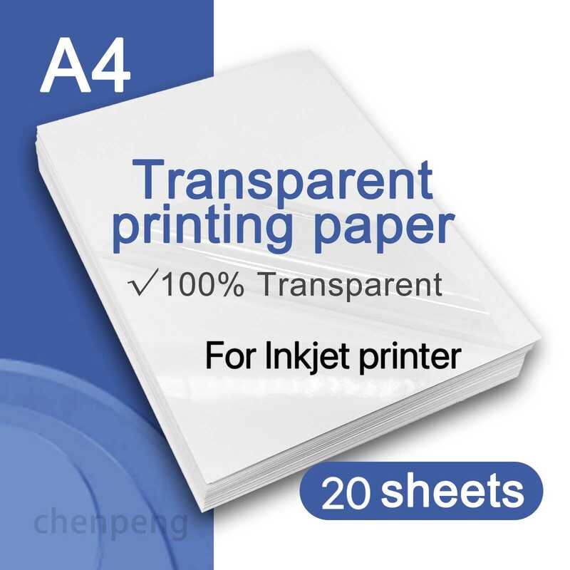 

Vinyl Stiker Pintable untuk Inkjet Pinte A4 Putih Glossy Matte 20 pcs Stiker Transparan Tahan Air