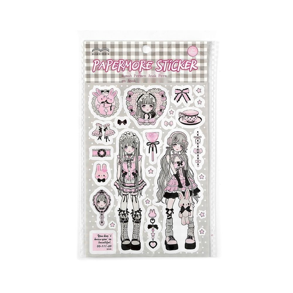 Papermore Korea Gadis Sintetis Sticker Sticker Honey Girl Series Akun Tangan Diy Tas Sticker