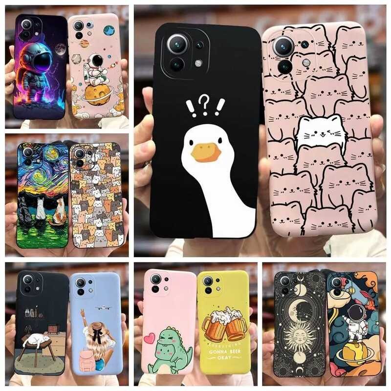 Casing 5G Ponsel TPU Lembut Fashion Lucu untuk Xiaomi Mi 11 Pro Mi11 Lite 11Lite Fundas Bumper
