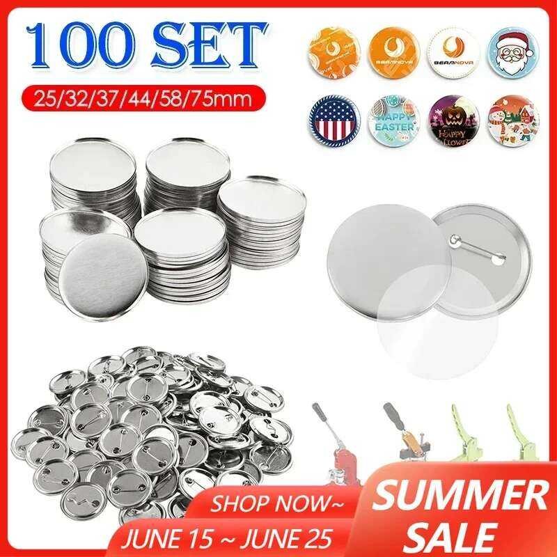 

Pin Pembuat Badge Bulat Kosong Logam, Alat Tekan DIY, Suku Cadang dan Bahan Konsumsi 100Set 25/32/37