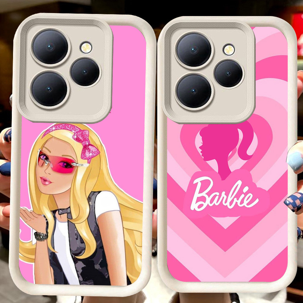 H15 Pink Barbie Putih Casing untuk Tecno POP Spark GO1S 8 4 9 20 GO 7 Pova 5 GO1 6 Camon 12 GO2 40 P
