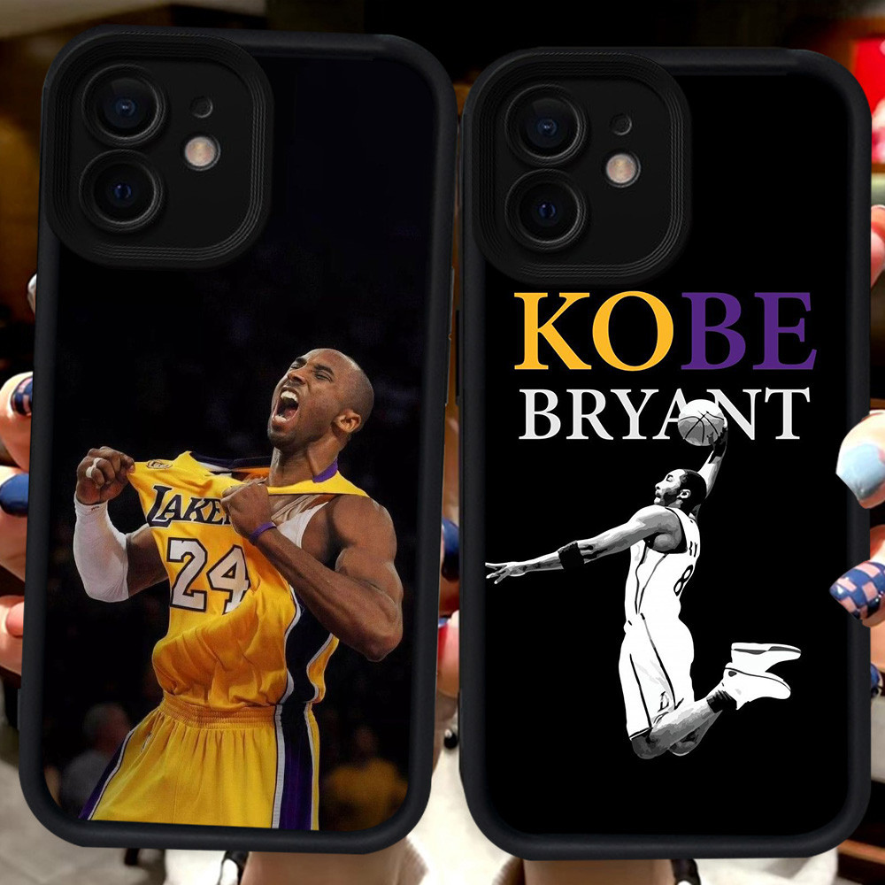 Hitam Casing untuk iPhone 11 XR 12 Mini XS 15 X Pro Max H56 Lakers Kobe