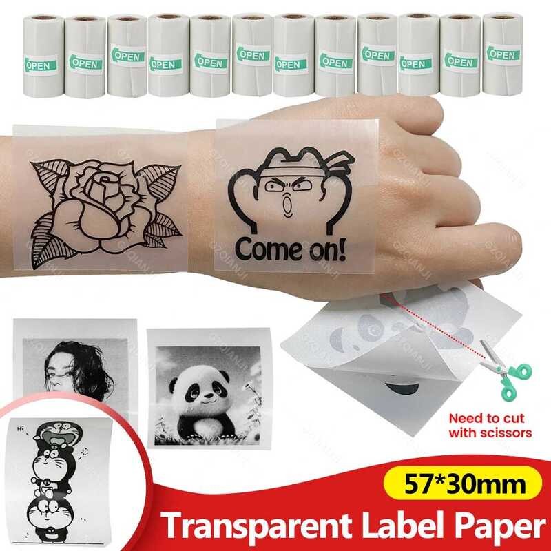 

x 57MM 30MM Stiker Transparan Perekat Untuk Printer Termal Mini 58mm Kertas Cetak Foto
