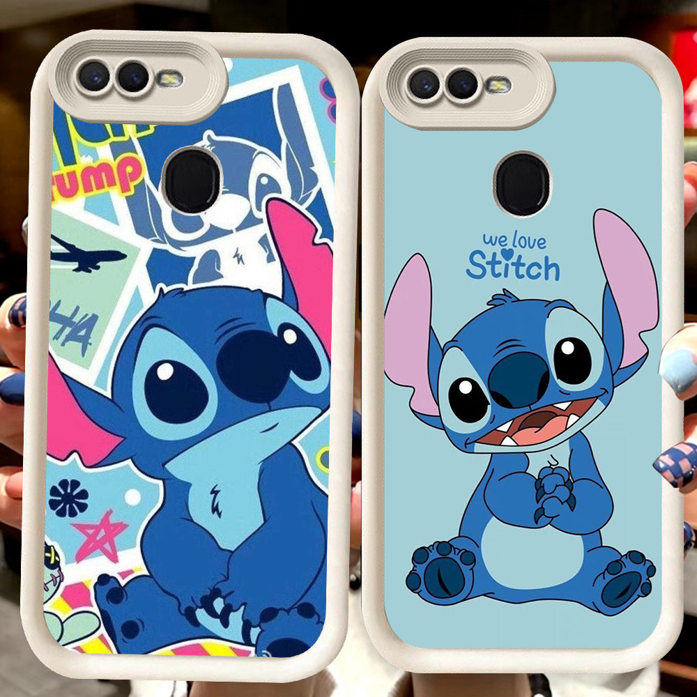 H111 Cute Stitch Putih Casing untuk OPPO F9 A12s A5S A1K A5 A3S A12E A7 A12 F7 F5 Pro A11K