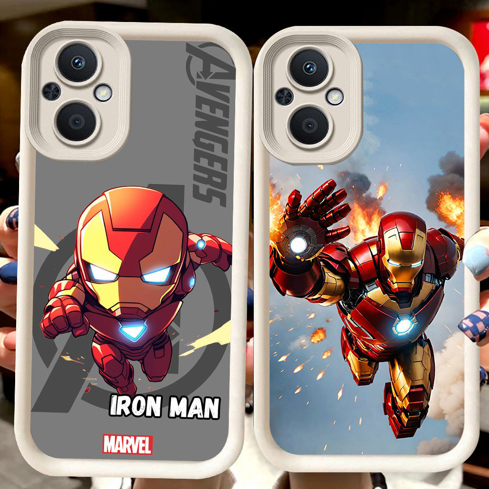 H46 Iron Man Putih Casing untuk OPPO Reno 8Z 7 7Z Find X5 8 Lite 5G