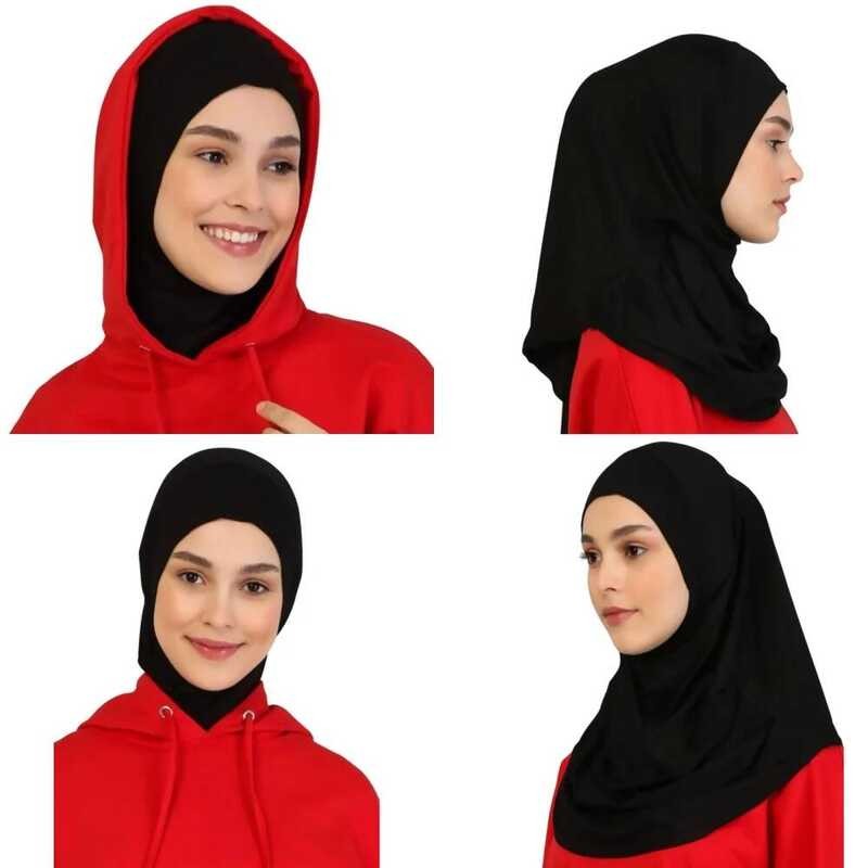 Hitam Abaya Modal Islami Hijab untuk Wanita Abaya Jersey Hijab Selendang Gaun Muslim Wanita Turban T