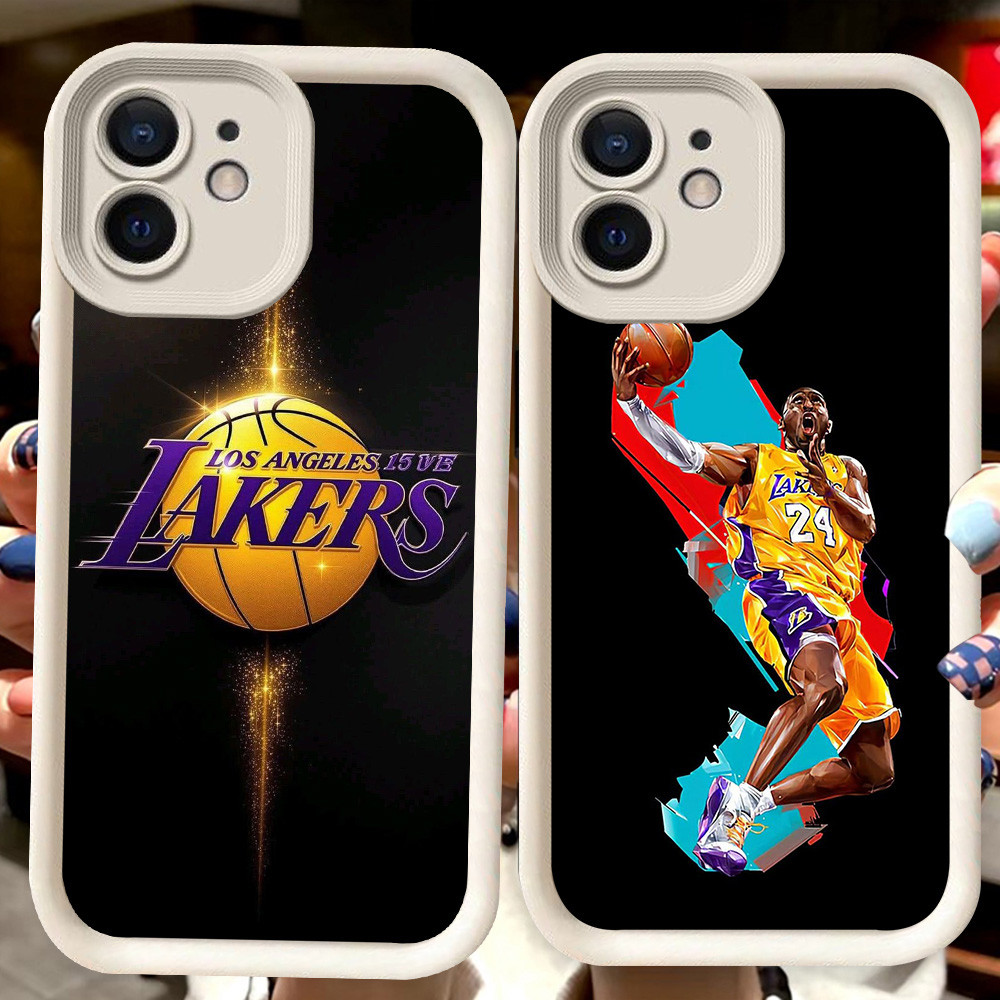 H97 Los Angeles Lakers Putih Casing untuk iPhone XS 12 Mini X 15 11 XR Pro Max