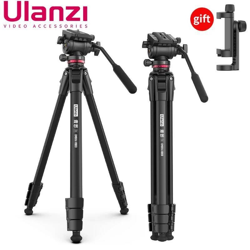 Tripod Perjalanan Video Aluminium Ulanzi OMBRA Kepala Cair Beban 6KG Panjang 1.6M untuk Kamera DSLR 