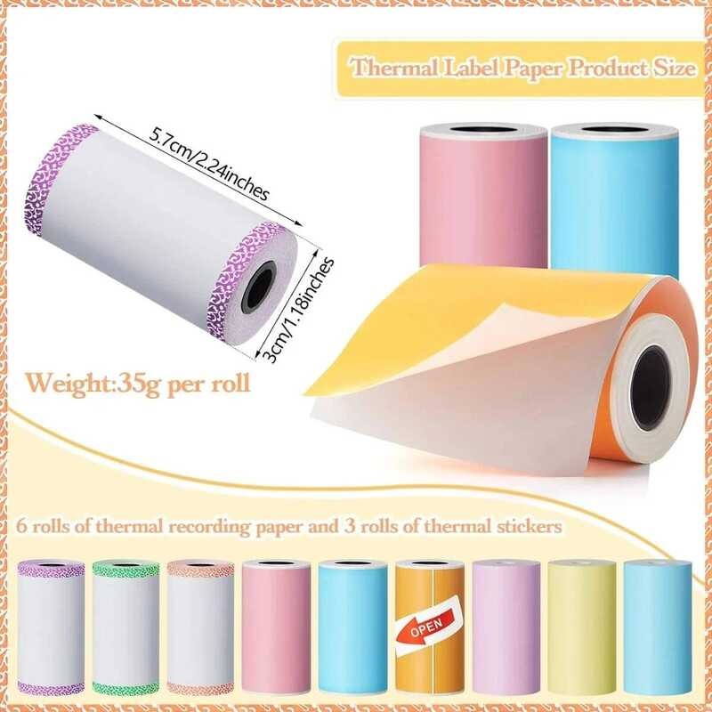 

Printer 57X30 Kertas Cetak Mini Berwarna-warni dan Stiker Self-Adhesive untuk Printer Termal Portabe