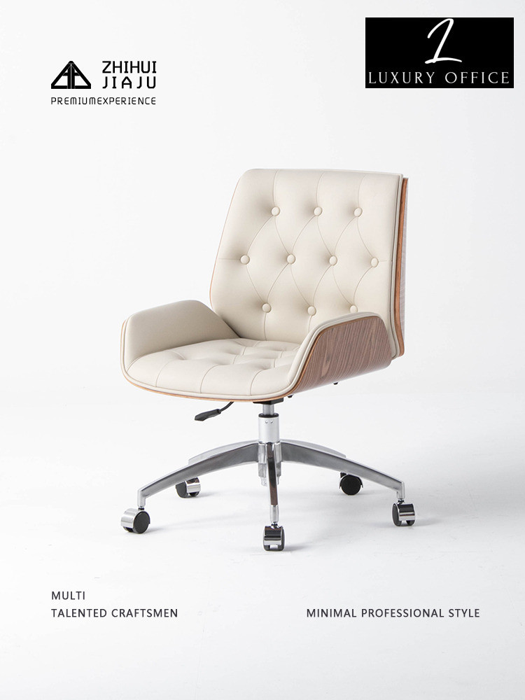 Zhihui.| Komputer Rumah Desainer Kantor Kulit Asli Nyaman untuk Duduk Lama Belajar Mahasiswa Kursi M