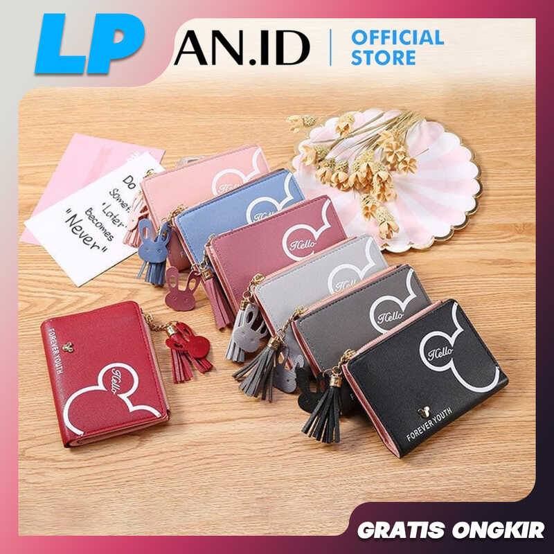 LAAPAKA DOMPET WANITA LIPAT D109 DOMPET KARAKTER LUCU KARTUN