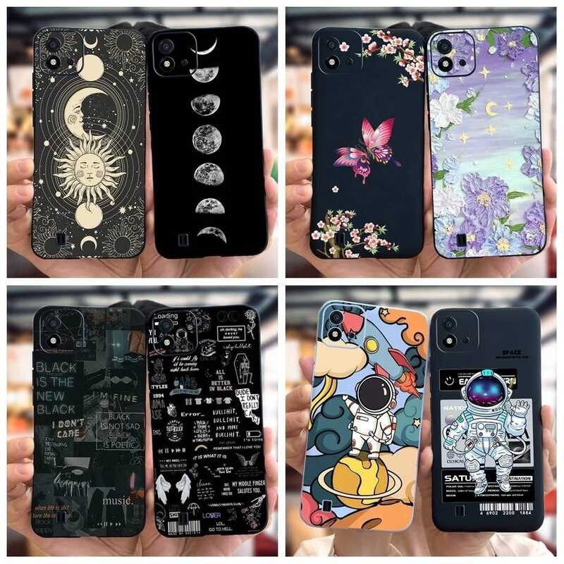 Casing 2021 Telepon Astronot Lucu Matte Silikon Lembut Penutup Belakang Untuk Realme C11 RMX2185 RMX