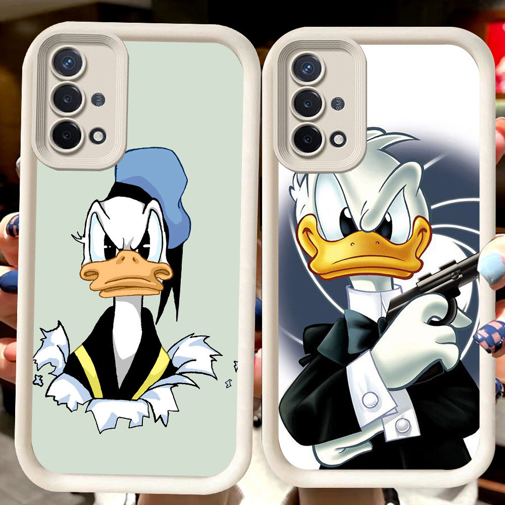 H128 Donald Duck Putih Casing untuk OPPO A15s A35 A16K A15 Reno 4 Lite 4F F17 A93 A16E A54 Pro