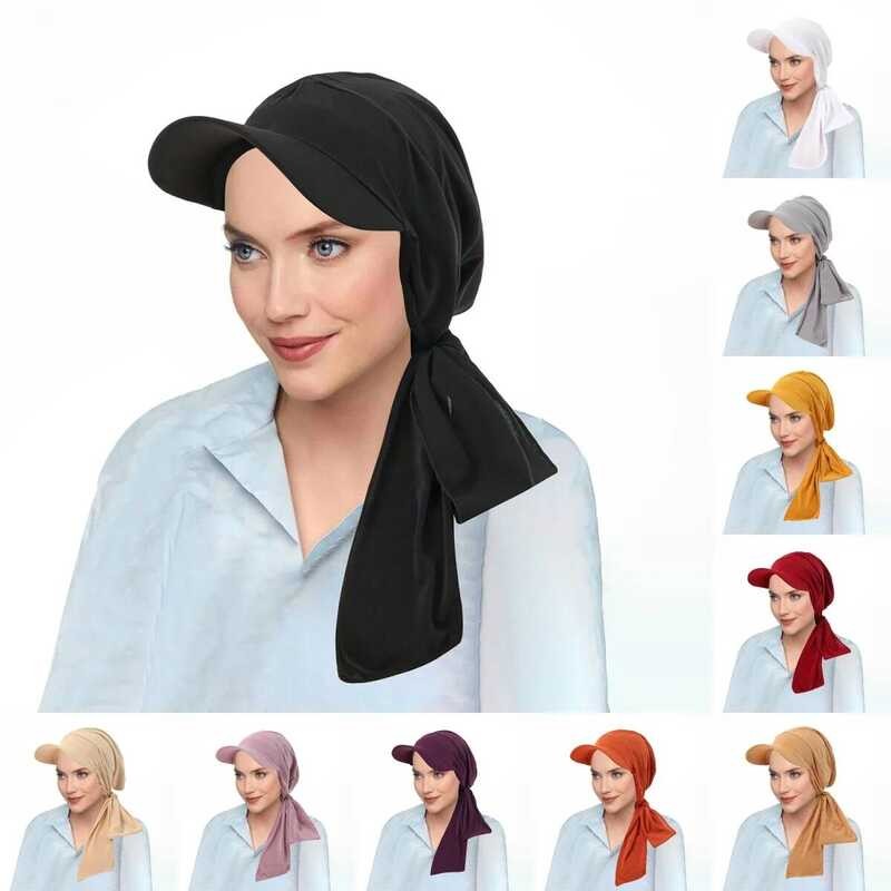 Jilbab Baru Muslim yang Sudah Diikat Sebelumnya Topi Hijab Dalam Turban Wanita Topi Kemo Kanker Penu
