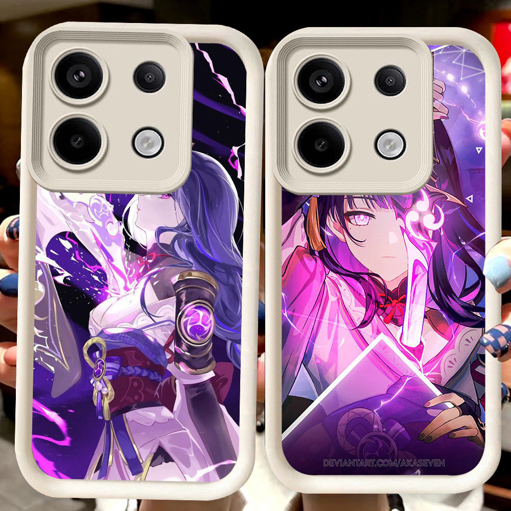 H40 Genshin Putih Casing untuk Xiaomi Redmi 13C 15C 13X POCO M6 13T X6 Neo Note 13 Pro Plus 5G