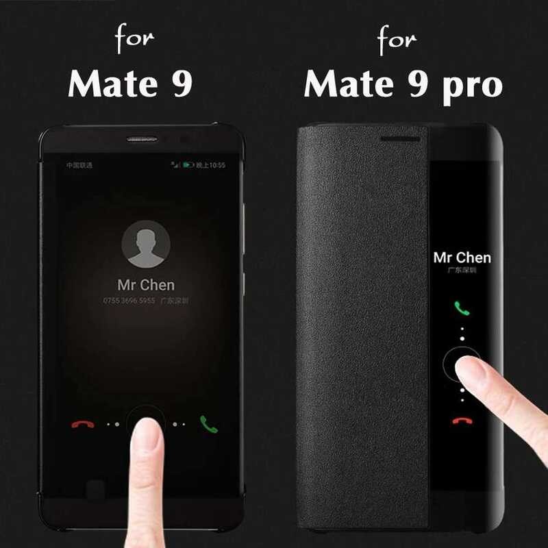 Kulit Penutup Flip Ponsel Mate 9 Smart Touch View Case Untuk Huawei Mate9 Pro Mate9pro Casing Tahan