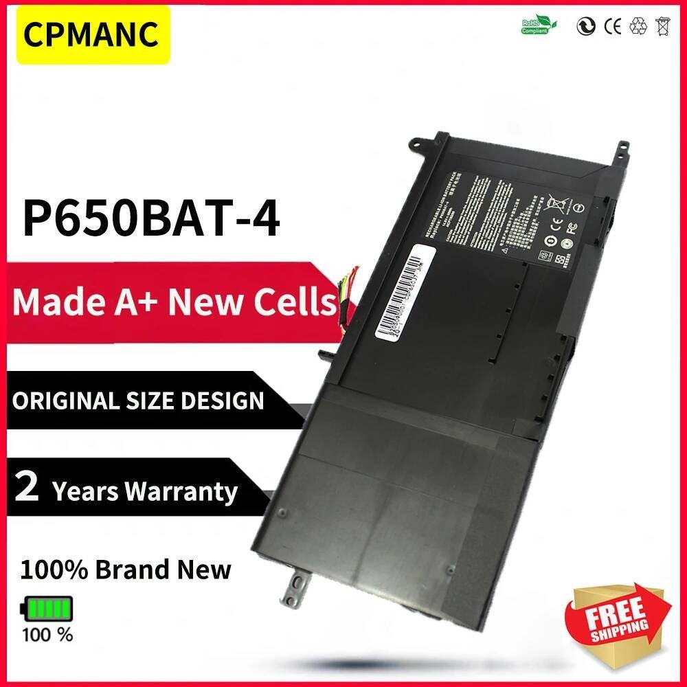 Laptop Baterai P650BAT-4 CANC P6MBAT-4 6-87-P650S-4252 Untuk CLEVO P650SG P651SA P655RA P671SE P6