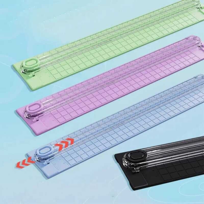 

Pemotong Perlengkapan Kartu Foto Aman Kerajinan Pemangkas Alat Pemotong Kertas Portabel DIY Laminasi