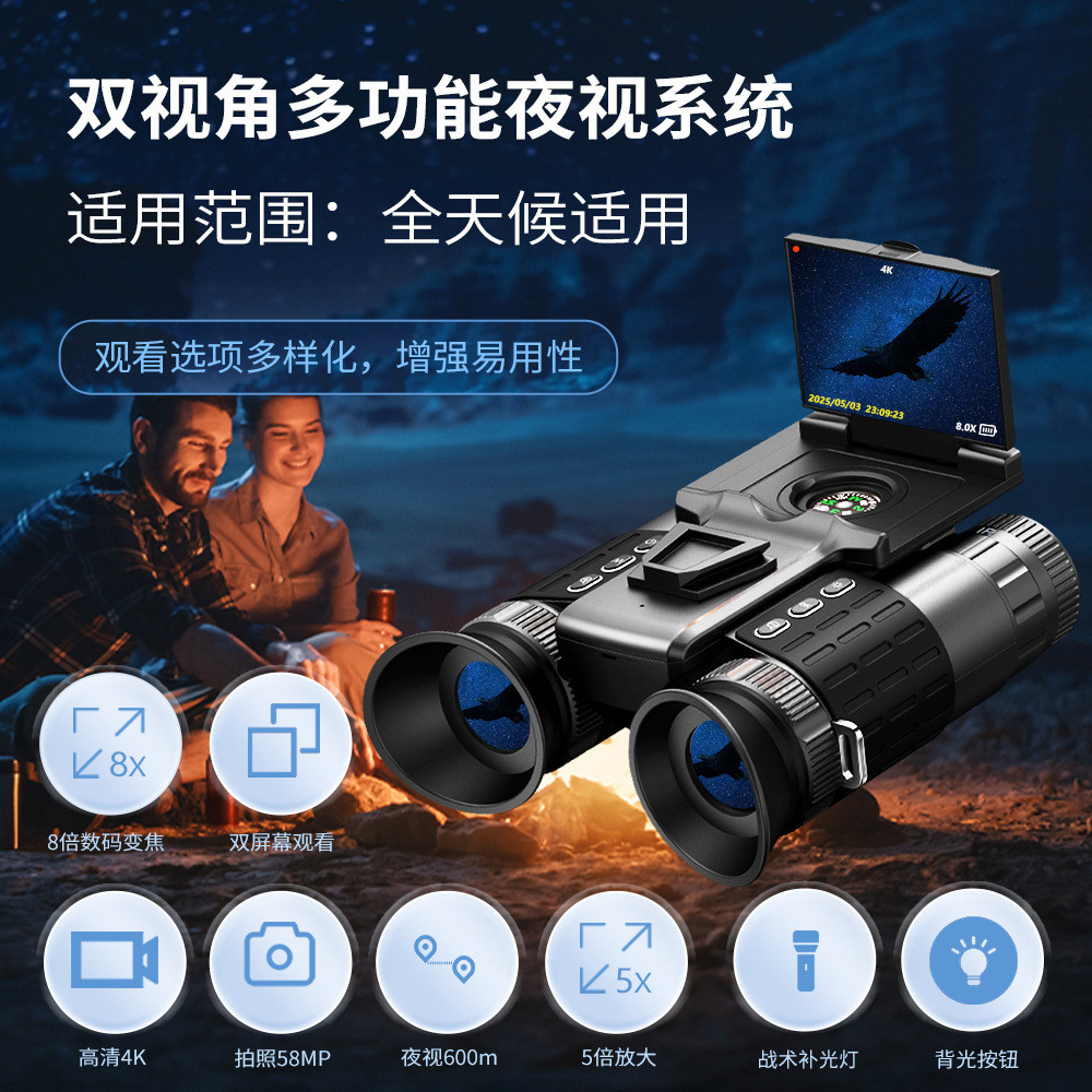 Teropong  Perangkat Baru yang Dipasang di Kepala, Teropong Teleskop Luar Ruangan, Inframerah HD, Gog