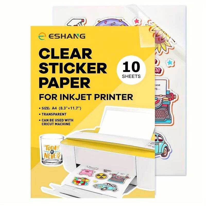 

Stiker Kertas Vinyl Ukuran A4 10 yang Dapat Dicetak untuk Printer Inkjet 100% Jelas Transparan Tidak