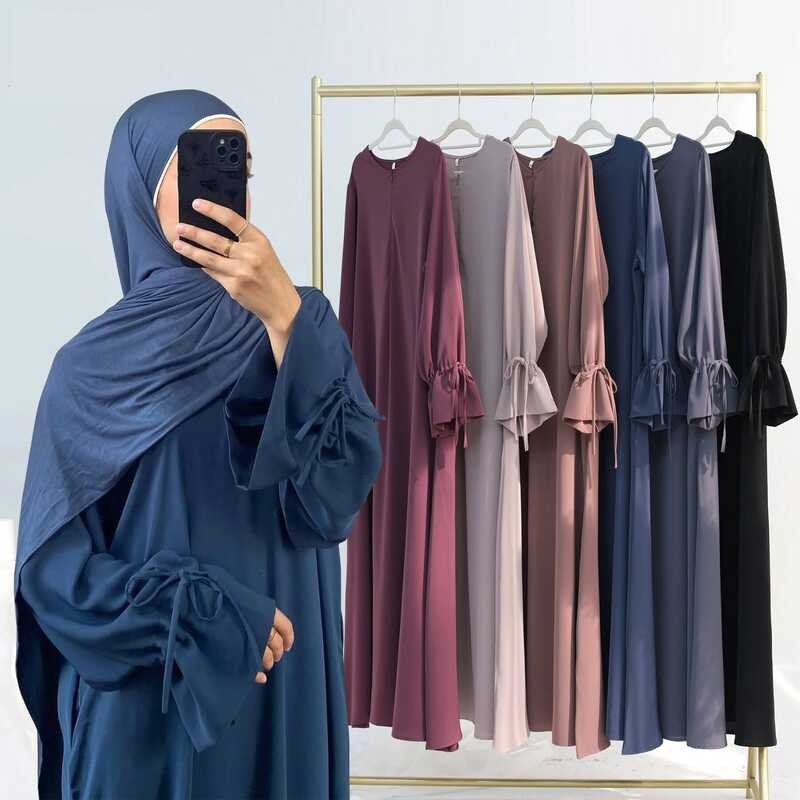Eid Abaya Djellaba Dubai Turki Robe Femme Gaun Kaftan Wanita Gaun Muslim Kaftan Maroko Islam Jalabiy