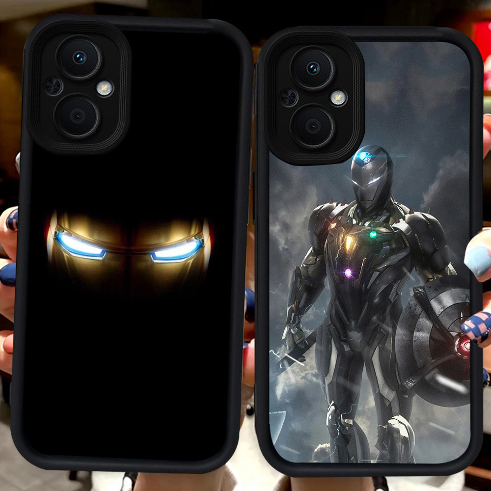 Hitam Casing untuk OPPO Reno 7Z 8Z Find X5 8 7 Lite 5G H119 Iron Man