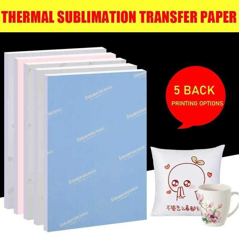 A4 A3 100 Lembar Kertas Foto Sublimasi Cetak Inkjet, Kertas Transfer Gelap untuk Kaos, Pencetak Pana