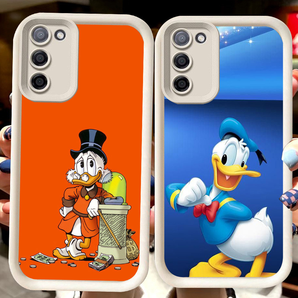 H128 Donald Duck Putih Casing untuk Samsung M02S J6 A03S A51 A02S M02 A03 Core J4 Plus F02S A02 A31 