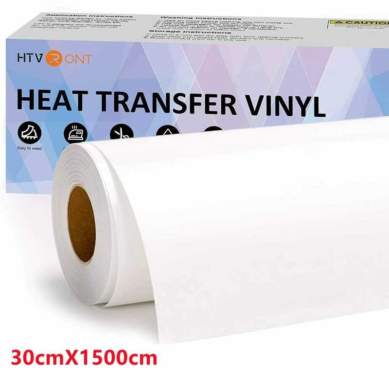 

12"X50ft/30x1500cm HTVRONT Gulungan Transfer PU untuk Kaos Heat Press Kerajinan Vinyl Setrika DIY Fi