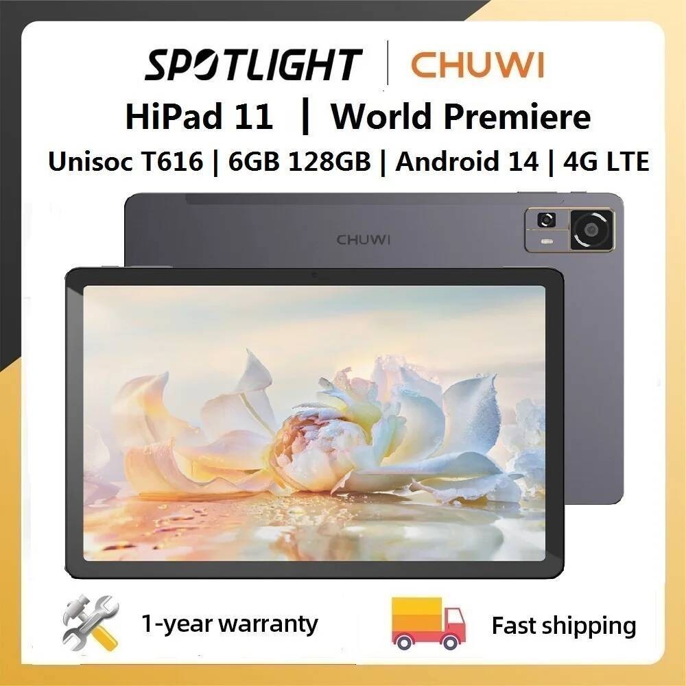 CHUWI HiPad 11 6GB 128GB Android 14 Layar FHD IPS 10.95 Inci Unisoc T616 Qcta Core Pad Tablet PC Jar