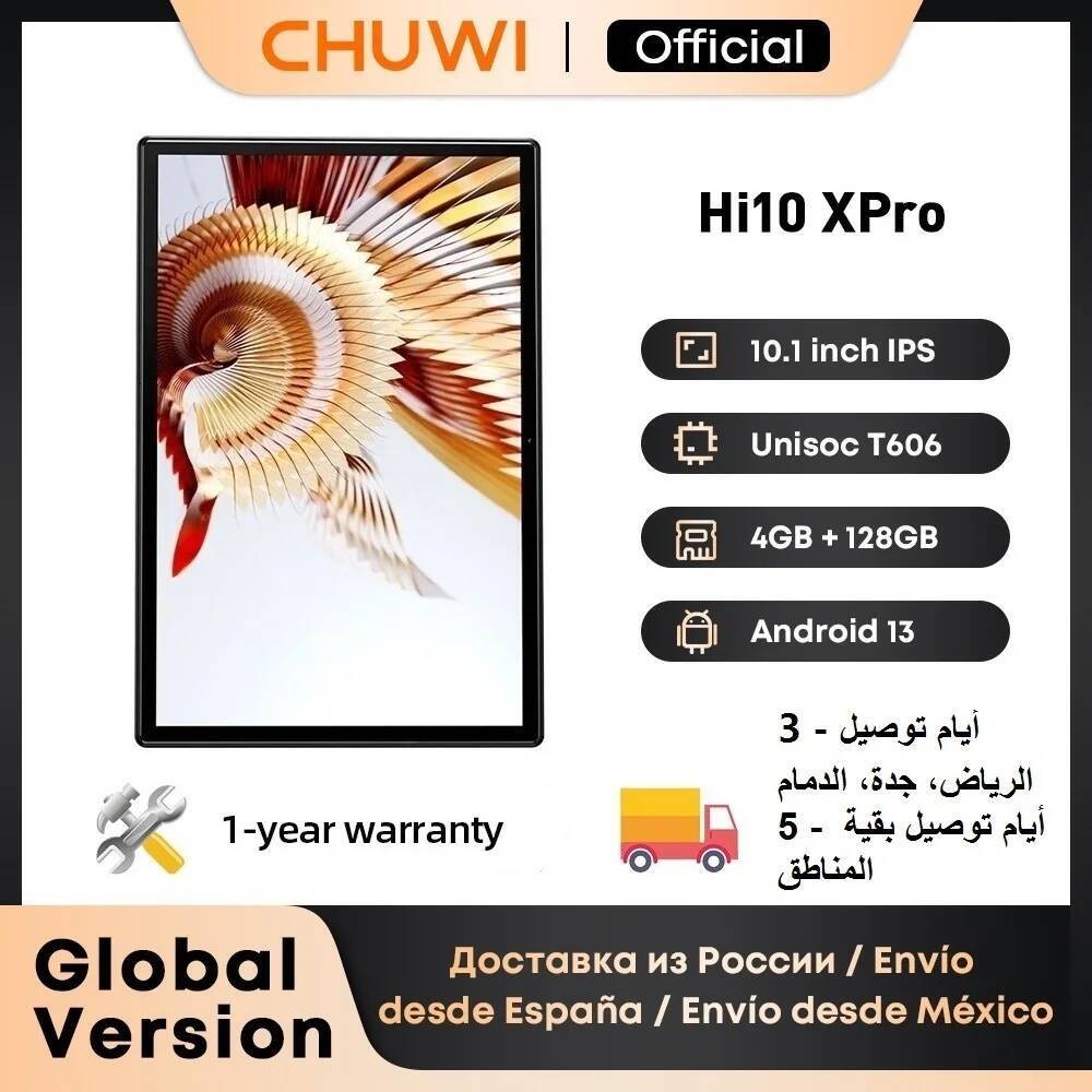 CHUWI Hi10X Pro Layar IPS 10.1 Inci 800*1280 Unisoc T606 4GB RAM 128GB ROM 2.4G/5G Wifi Android 14 T