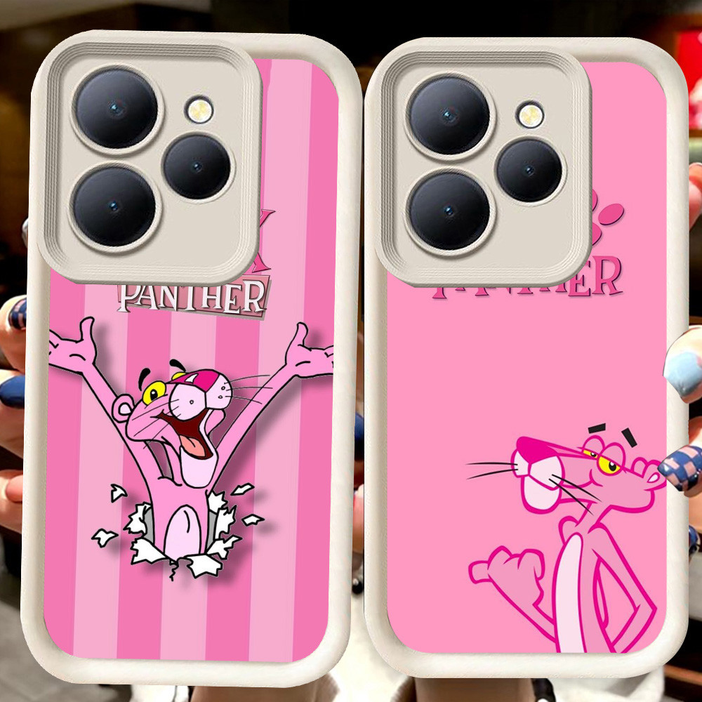 H86 Pink Panther Putih Casing untuk Tecno POP Spark GO1S 8 4 9 20 GO 7 Pova 5 GO1 6 Camon 12 GO2 40 