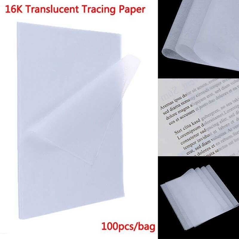 

Kertas 100pcs Tracing Transparan Kerajinan Menyalin Kaligrafi Menggambar Menulis