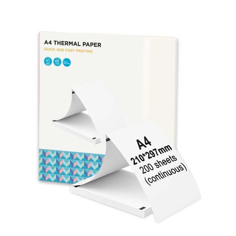 

Cetak Kertas Fanfold A4 200 Lembar untuk Printer Thermal L81/A81/ A80 Kompatibel dengan PeriPage A40