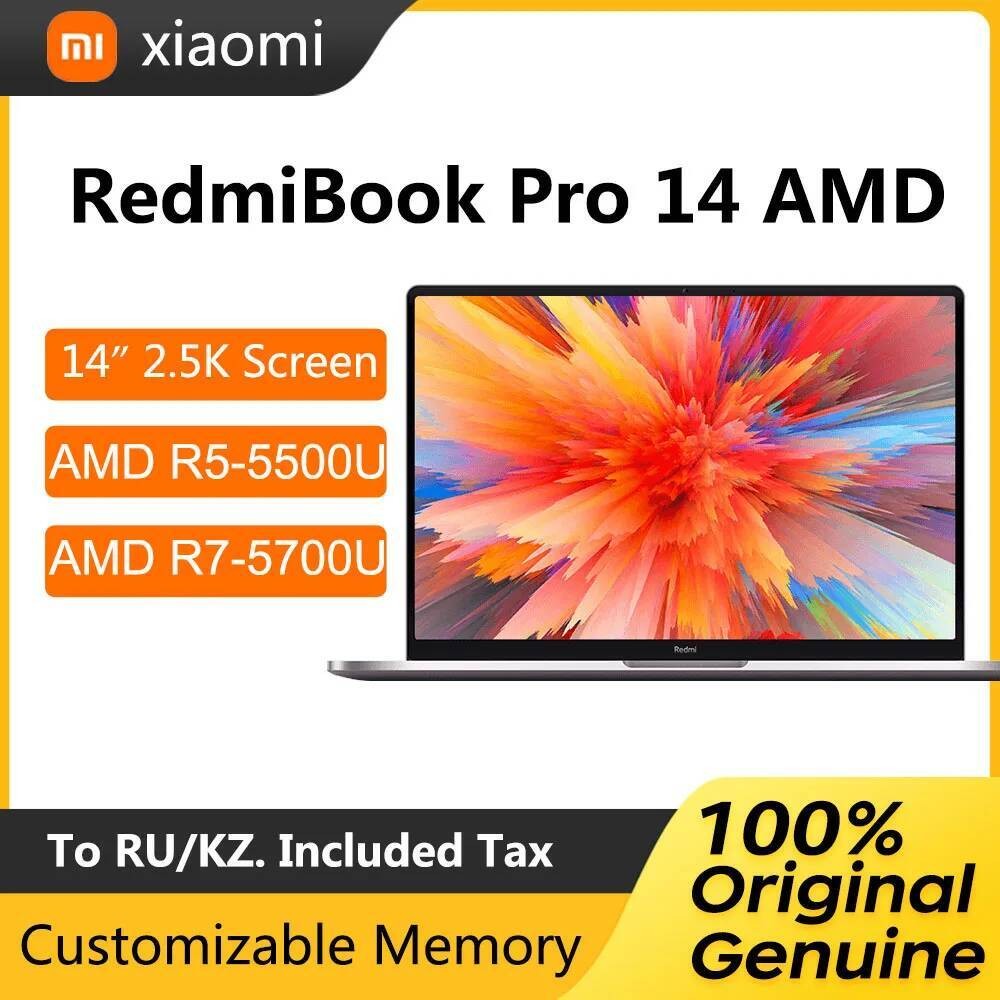 Laptop Xiaomi RedmiBook Pro 14 Inci Layar Tampilan 2.5K Ryzen R5-5500U R7-5700U 16GB 512GB Grafis AM