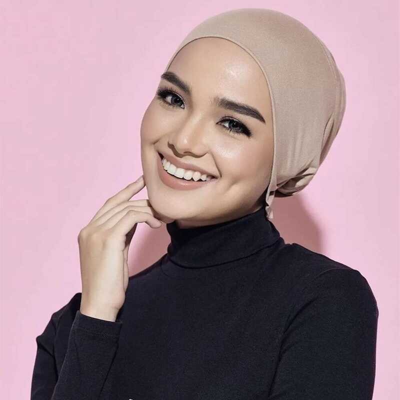 Dalam Topi Wanita Modal Satin Lapisan Hijab Muslim Syal Turban Kepala Topi Hijab Wanita Islami