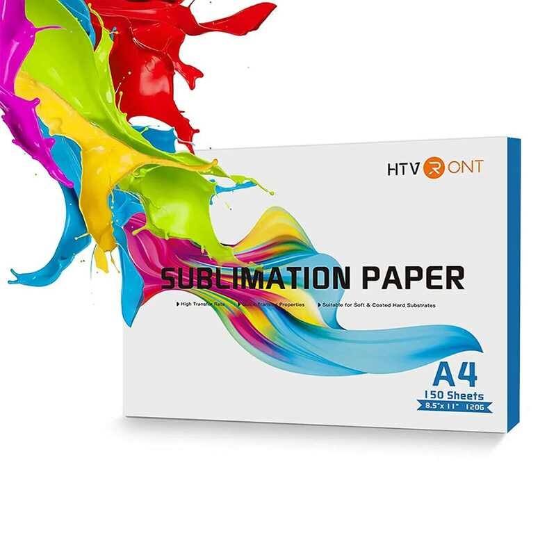 

150 HTVRONT Lembar Kertas Transfer Panas Sublimasi 8.5 x 11 Inci 120g untuk Pencetak Inkjet Pencetak