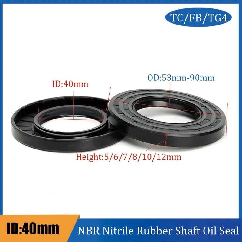ID 1Pcs 40mm NBR Nitrile Oil Seal TC/FB/TG4-40*53/54/57/58/60/62/66/67/70/74/75/78/80/85/90/95*5/6/7