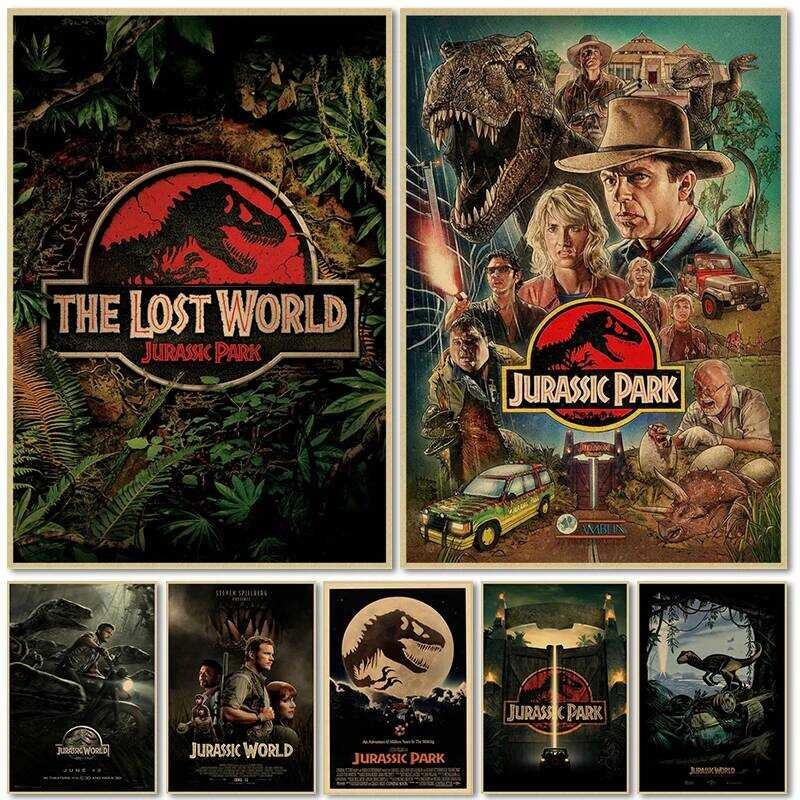 

Kanvas Lukisan Dinosaurus Film Jurassic Park Poster dan Cetakan Vintage Seni Dinding untuk Dekorasi