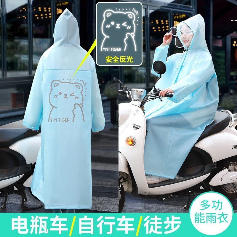 Jas Hujan Jas Panjang Seluruh Tubuh Hujan Berat, Jaket Unisex untuk Listrik, Skuter, Sepeda Dewasa