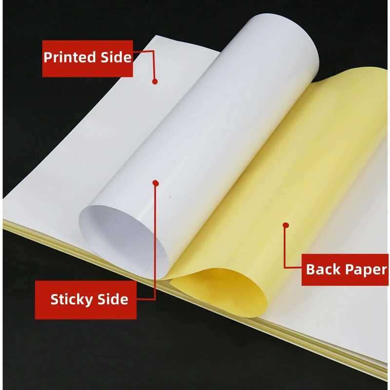 

Matte Kertas Lengket A4 10 Lembar Label Putih Self-Adhesive Untuk Printer Laser Inkjet Mudah Dilepas