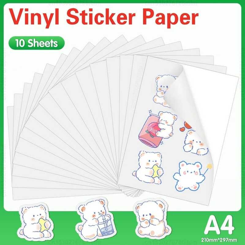 

Stiker Kertas Vinyl Cetak A4 Tahan Air Perekat Diri Kertas Putih Transparan untuk Printer Inkjet Ker