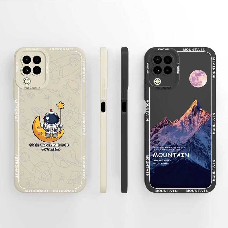 Samsung Casing Galaxy A22 A22S Fashion Populer Astronot Penutup Telepon Cair Halus Untuk Samsung A22