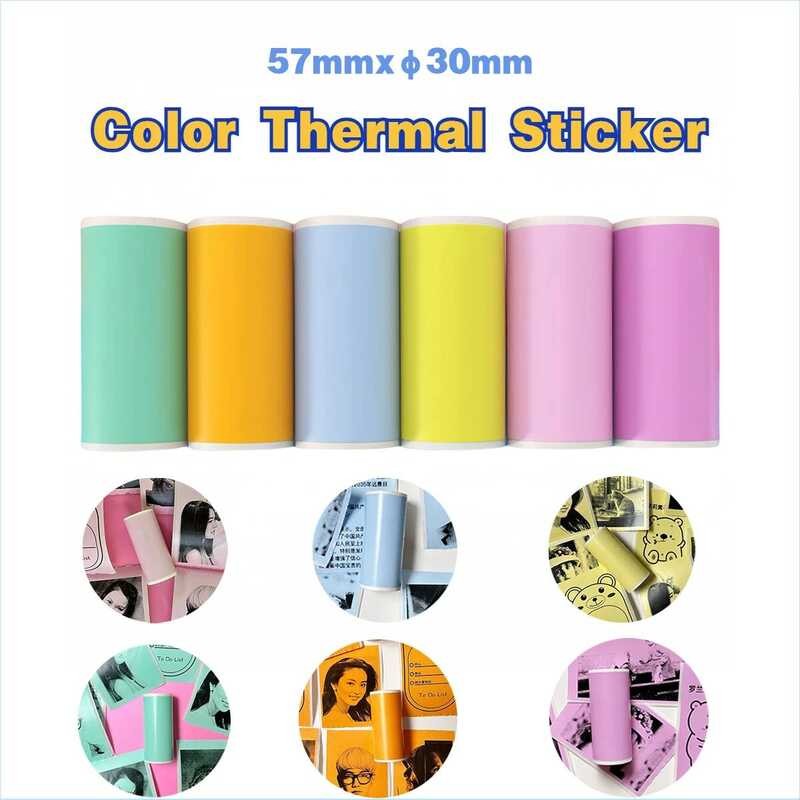 

Stiker 57mm Warna Termal Perekat Catatan Gulungan Kertas DIY Gambar Resi untuk Kertas Printer Foto M