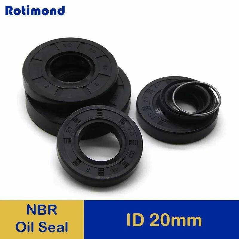 ID 2/5pcs 20mm NBR Oil Seal TC-20*27/28/30/32/34/35/37/38/40/42/45/47/50/52*5/6/7/8/10/12mm Nitrile