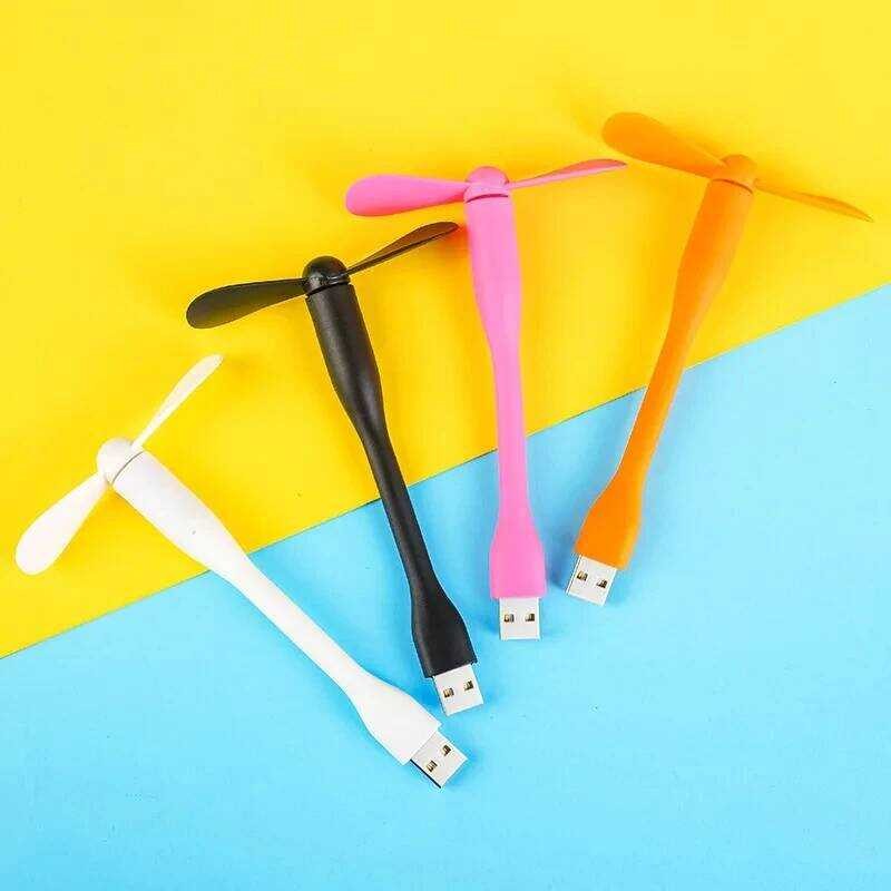 USB Mini Pendingin Fleksibel yang Dapat Ditekuk untuk Power Bank Laptop PC Pengisi Daya AC Kipas Tan