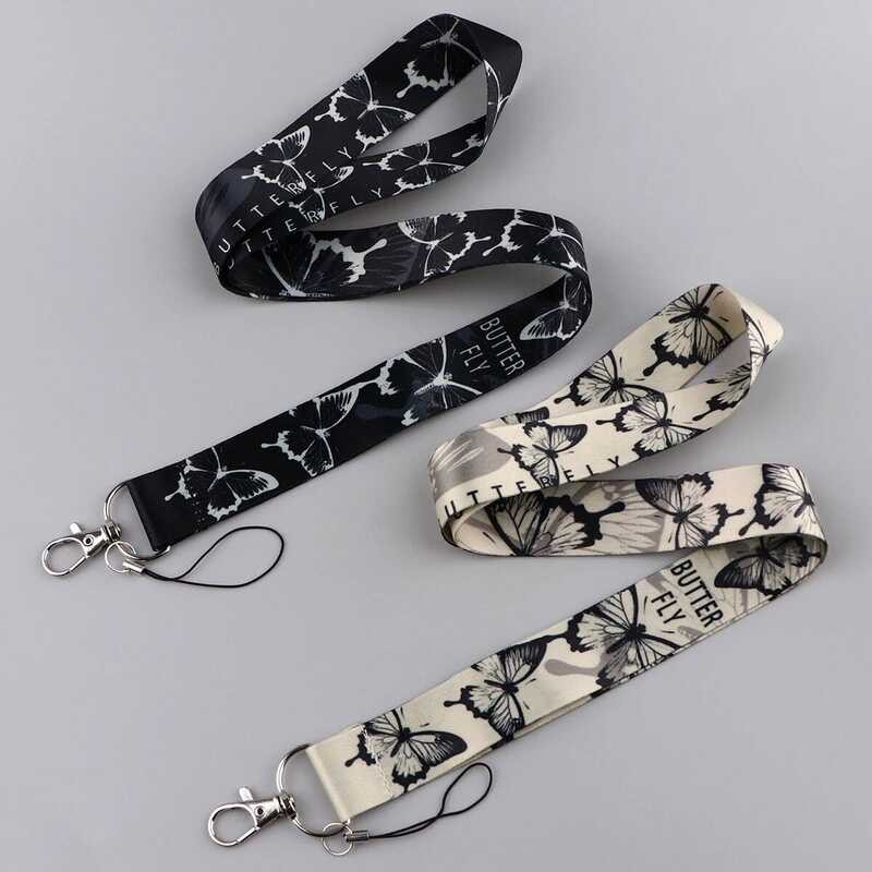 

Lanyard Tali Kupu-Kupu Vintage Untuk Kunci Penutup Kartu ID Pas Ponsel Pemegang Lencana Aksesori Tal