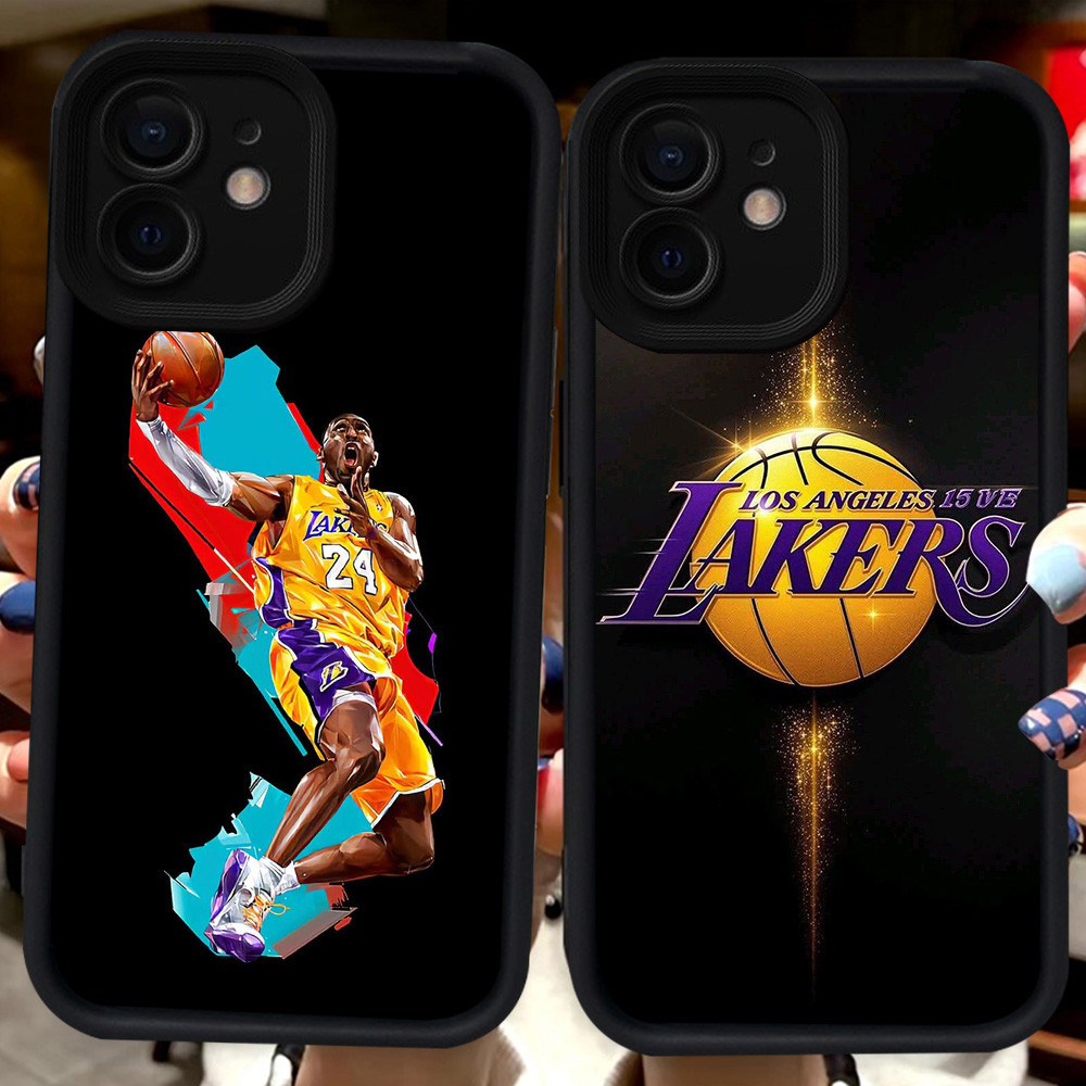 Hitam Casing untuk iPhone 11 XR 12 Mini XS 15 X Pro Max H97 Los Angeles Lakers