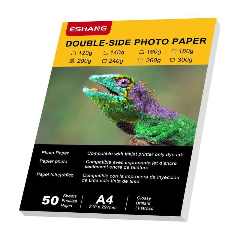 A4 ESHANG 50 Lembar Kertas Dua Sisi Glossy Cetak Foto Inkjet 8.3x11.7 Ukuran Letter Printer Foto DIY